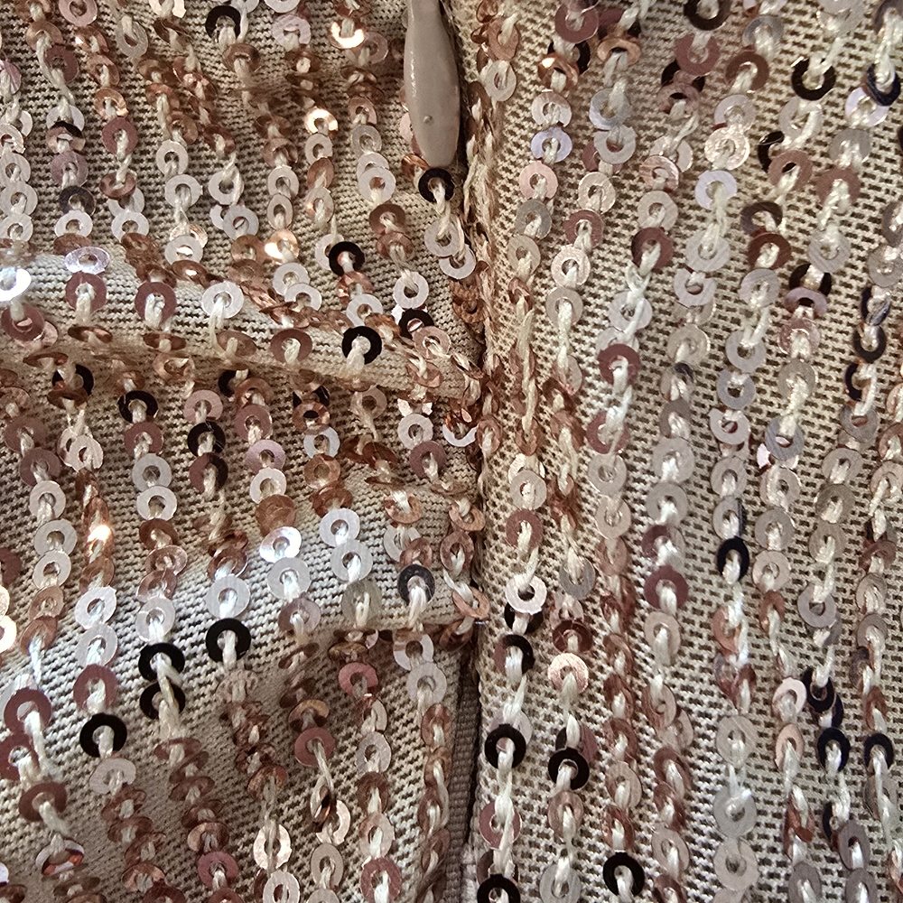 Lucy in the Sky Sequin Mini Dress - Rose Gold and Silver